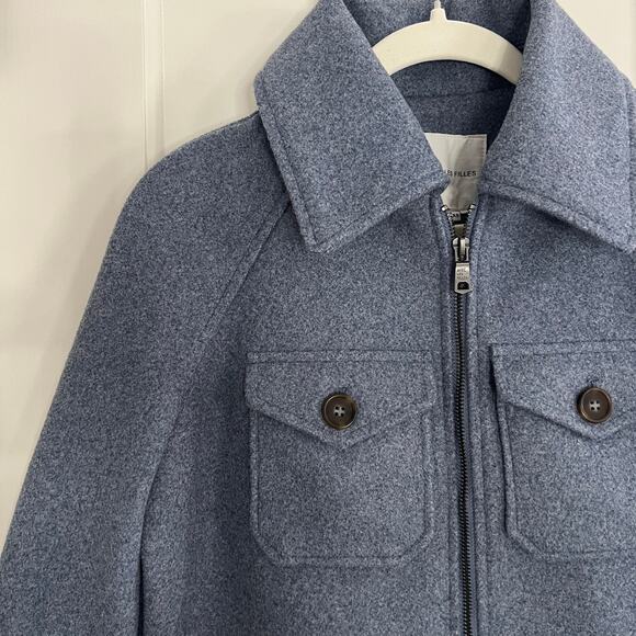 NWOT Avec Les Filles Light Blue Zip Jacket Utility Shacket Women Sz XS Anthro - Picture 3 of 12